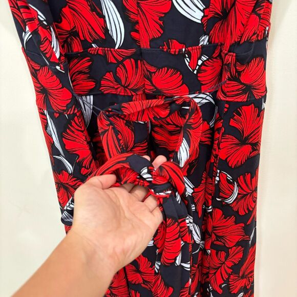 Lane Bryant Red Black Dress Plus Size 18 Floral Stretchy Romantic Whimsigoth NWT - Picture 7 of 10
